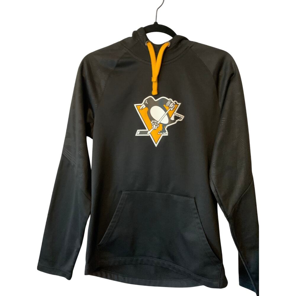 Pull Over NHL Small Pittsburgh Penguins Graphic Logo Black Hoodie